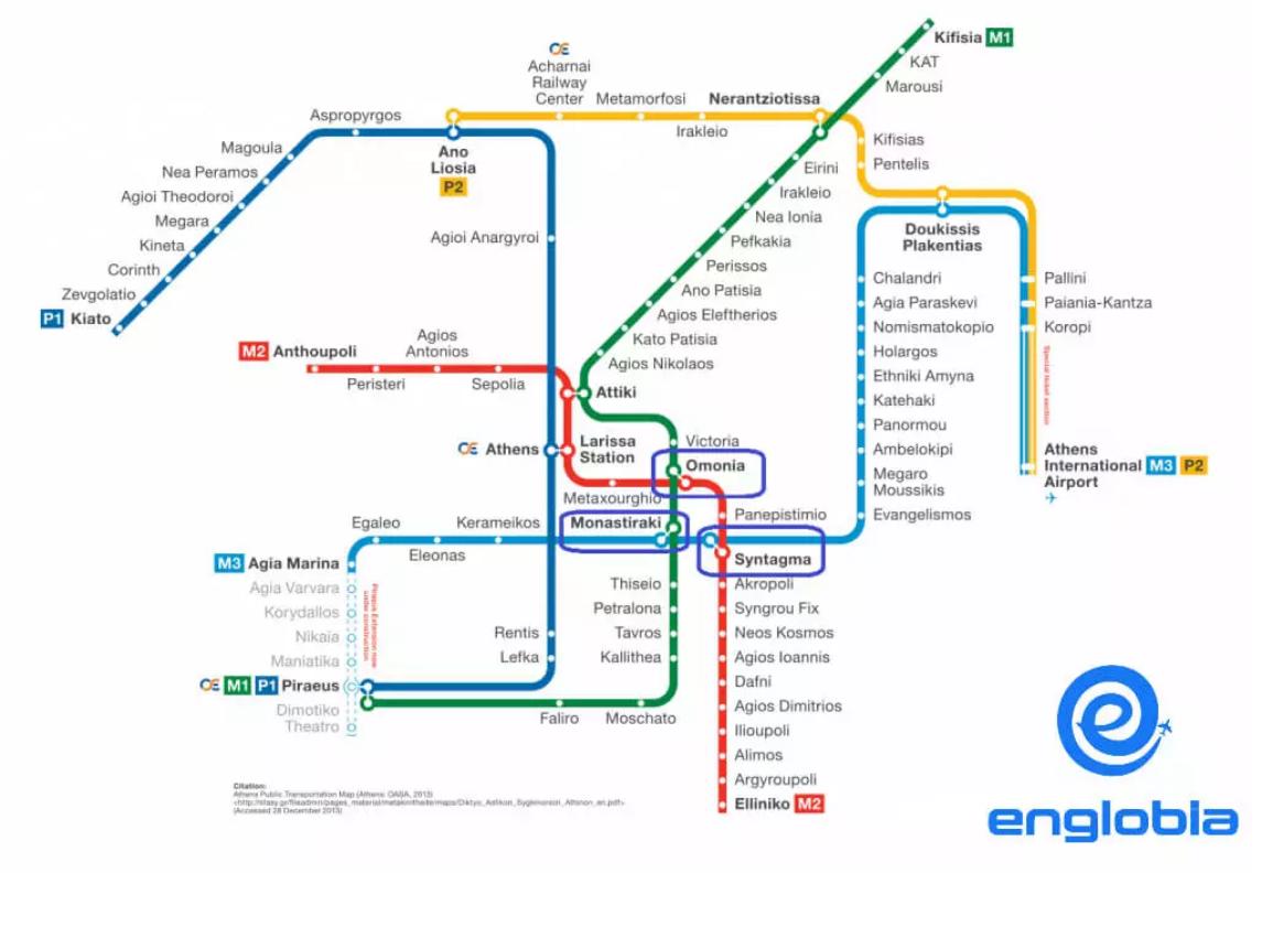 Atina Metro/Tren haritası